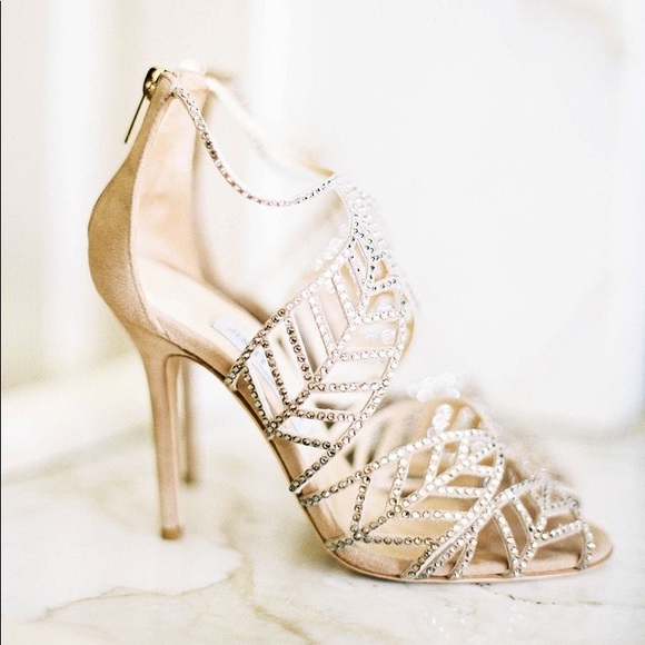 JIMMY CHOO Crystal 110MM Wedding Sandals Sz 34 - Picture 7 of 9